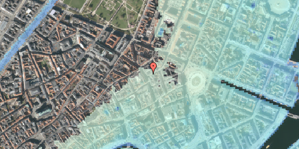 Stomflod og havvand på Grønnegade 1B, 1107 København K