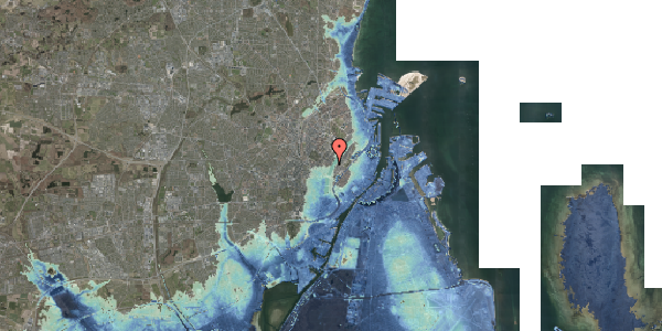 Stomflod og havvand på Peblinge Dossering 10, 2200 København N