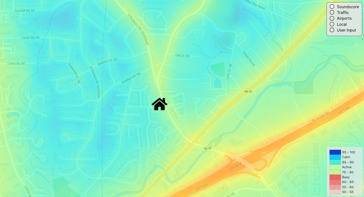 Quiet residential street in Brookhaven Duplex area