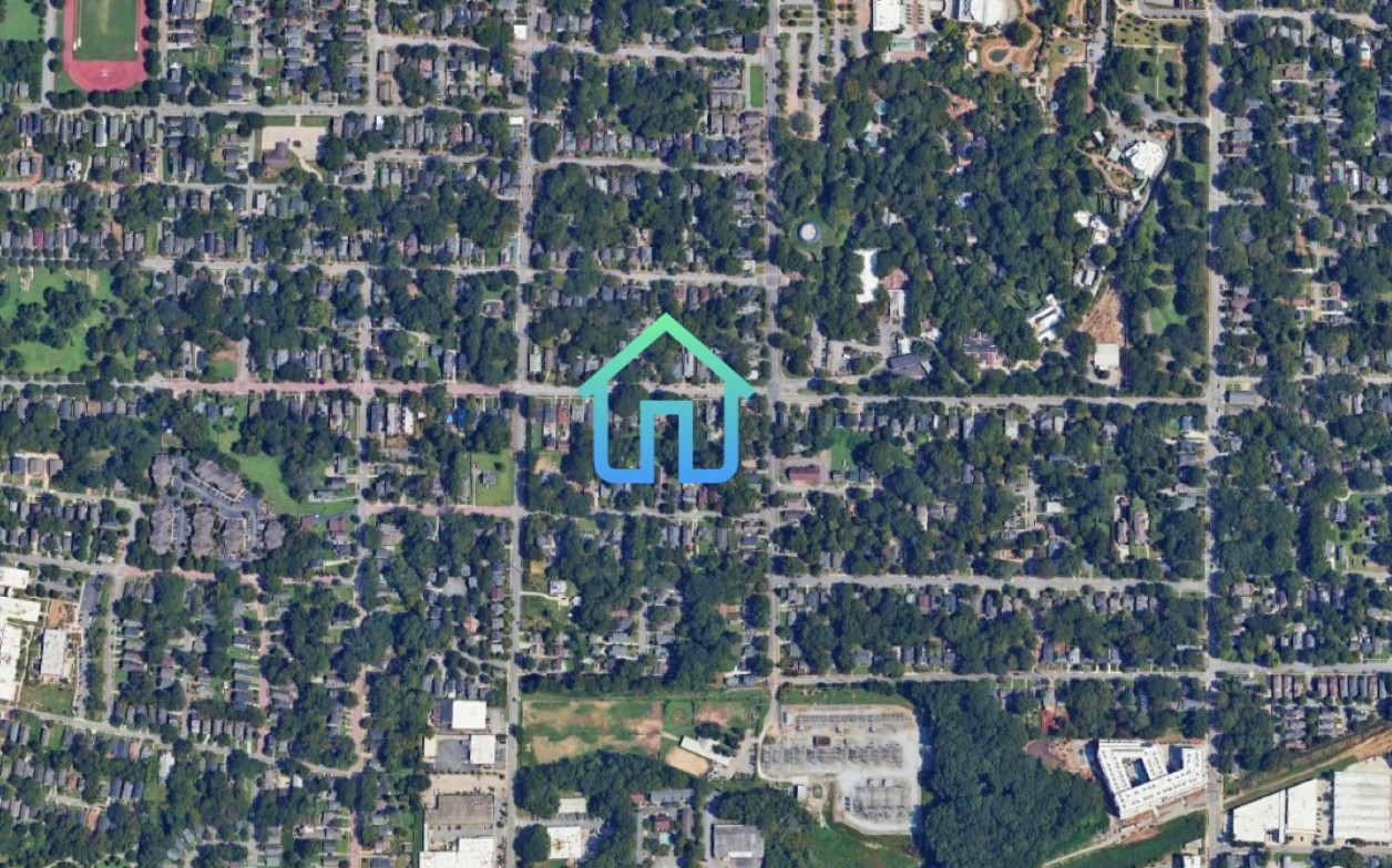 Aerial view of Grant Park neighborhood