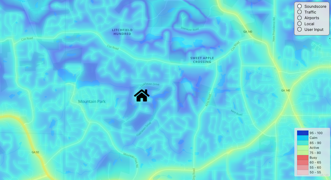 Quiet residential street in Mountain Point