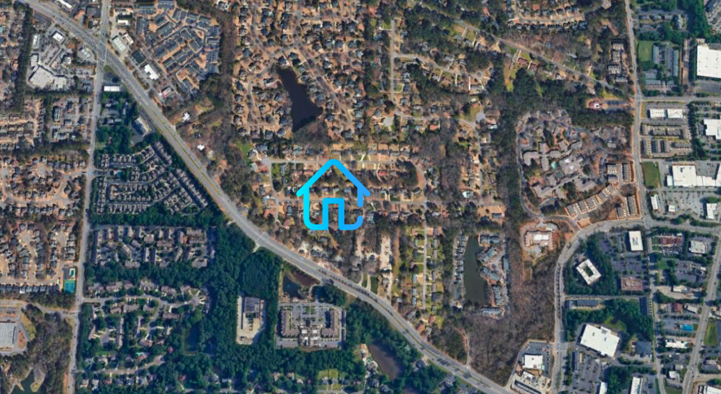 Aerial view of Putting Green neighborhood