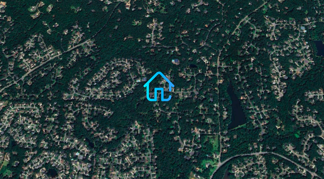 Aerial view of Shady Marsh neighborhood