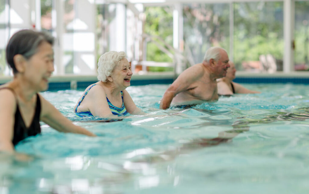 Residents doing water exercise