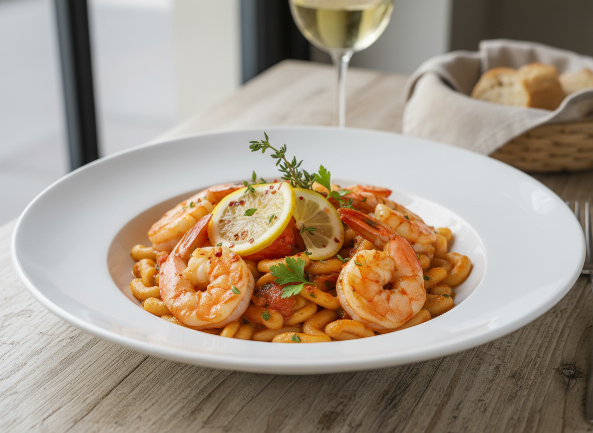 CAVATELLI & PRAWNS