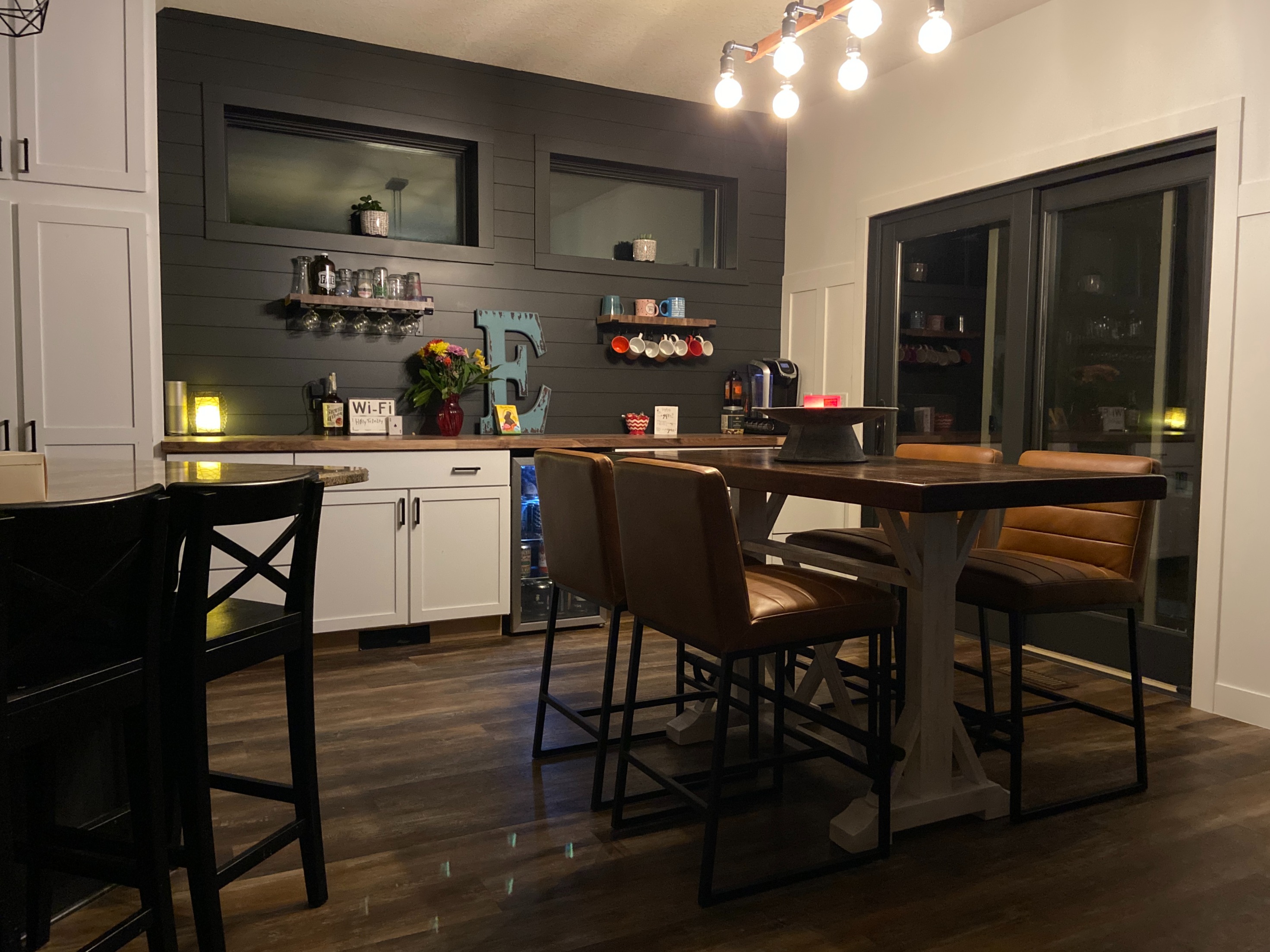 Finished bar area in new construction home