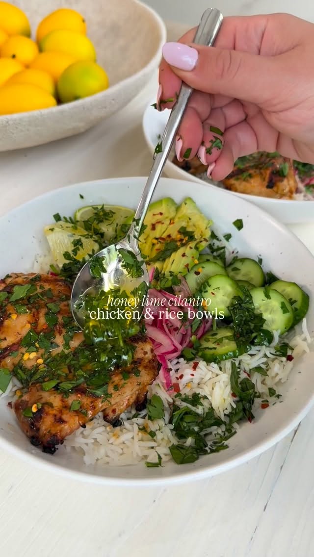 Honey-Lime Cilantro Chicken & Rice Bowls