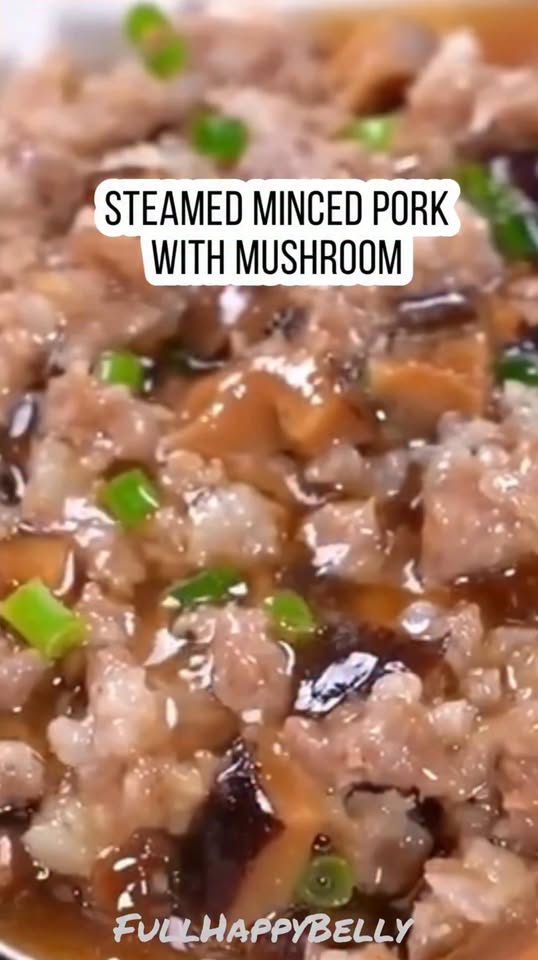 Chinese Steamed Pork Patty with Shiitake Mushrooms