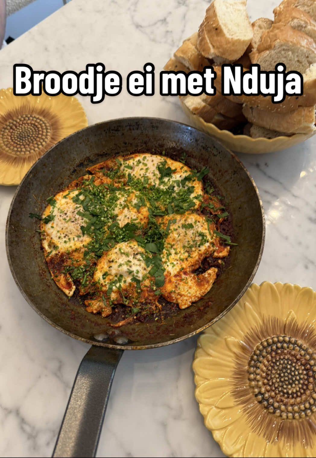 Nduja Eggs with Turkish Bread