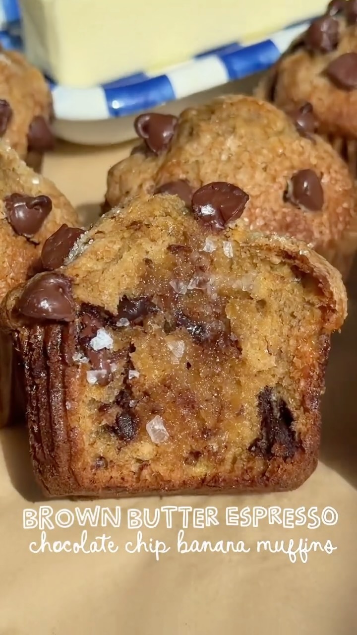 Espresso Brown Butter Banana Bread Muffins