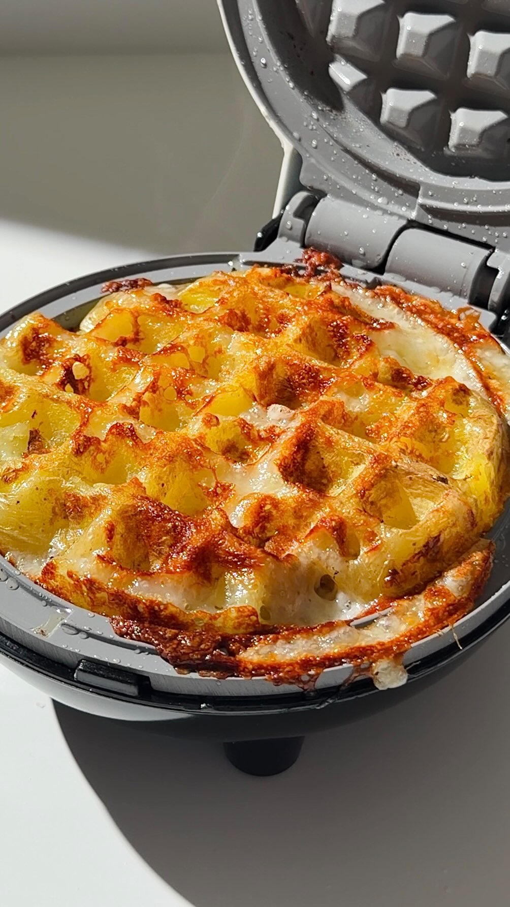Crispy Potato Waffle with Avocado and Egg