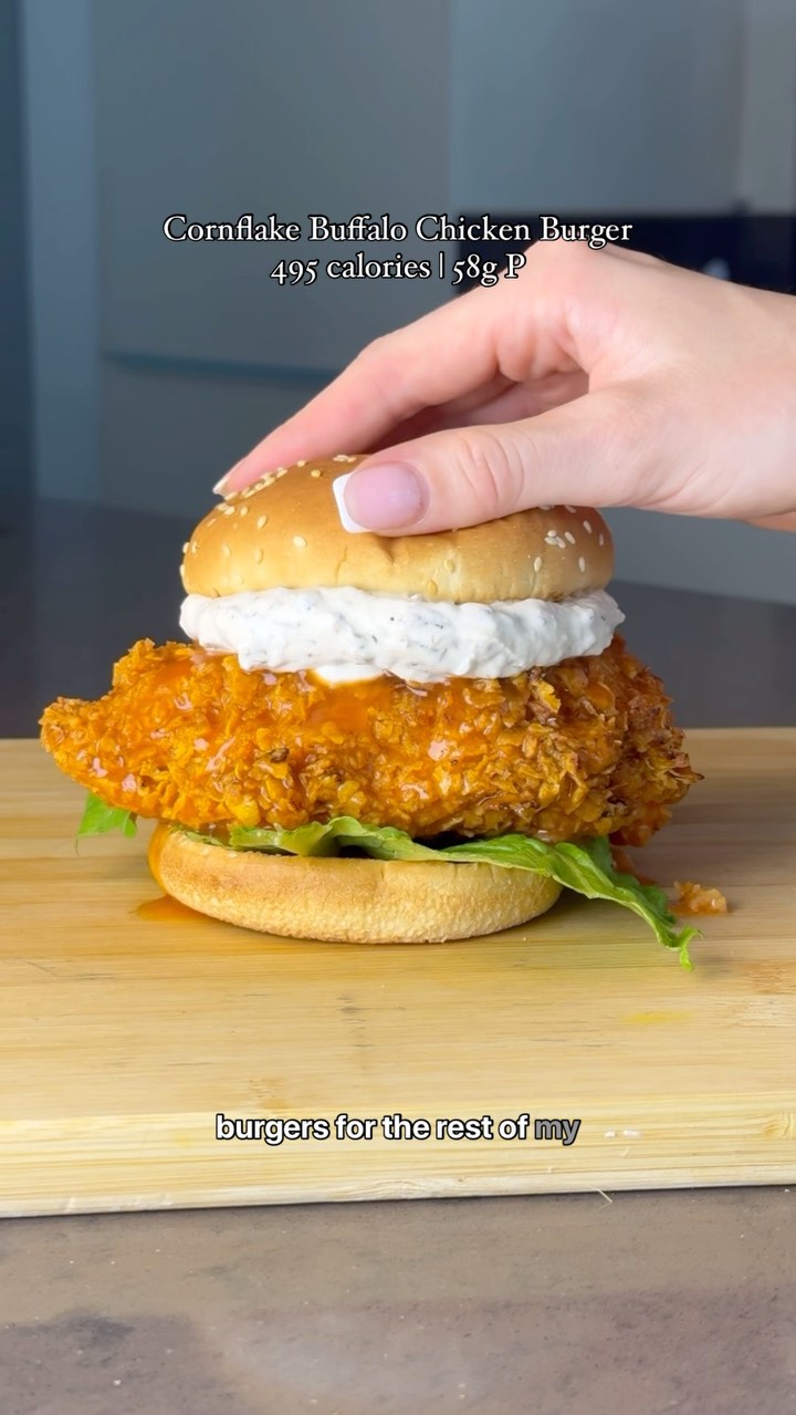 Buffalo Chicken Burger with Healthy Ranch