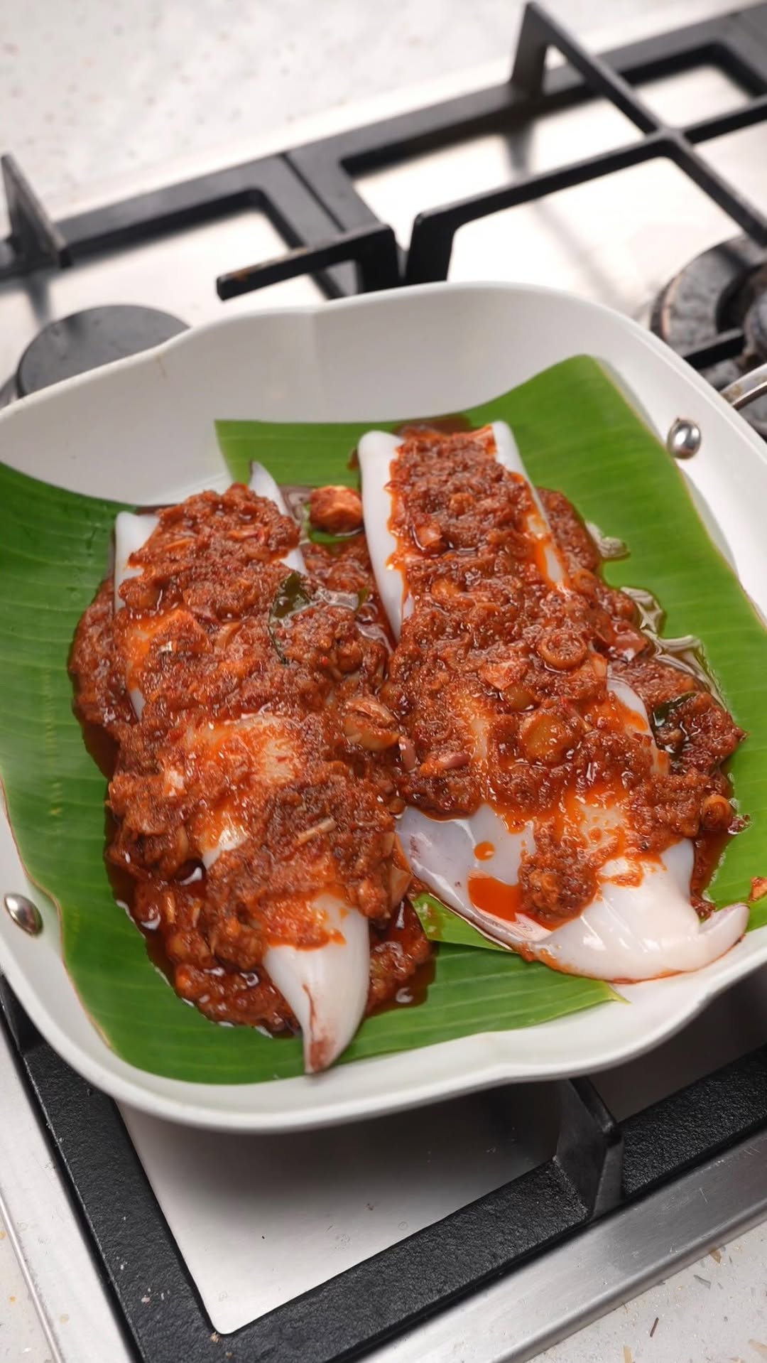 Grilled Squid with Generous Sambal (Sotong Bakar)