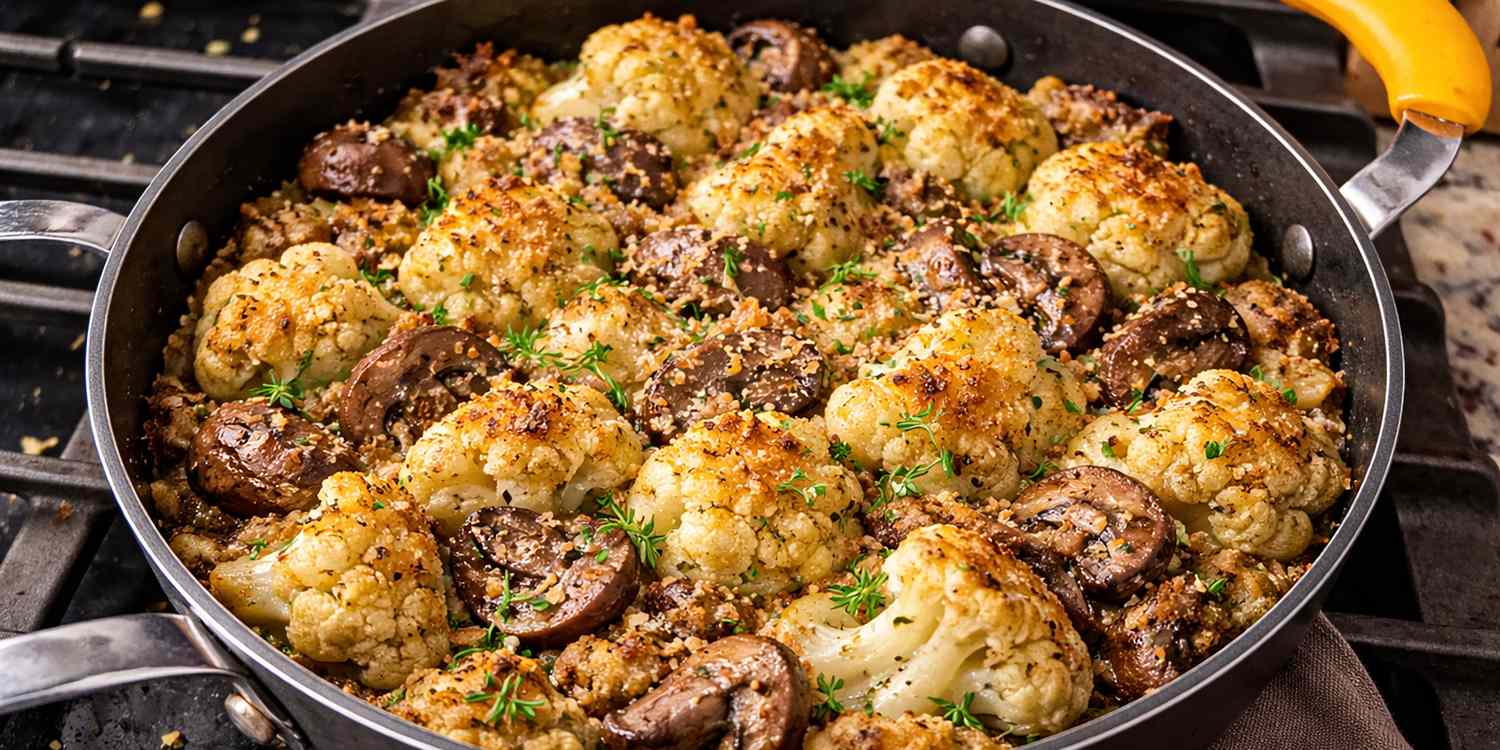 Garlic Mushroom Cauliflower Skillet
