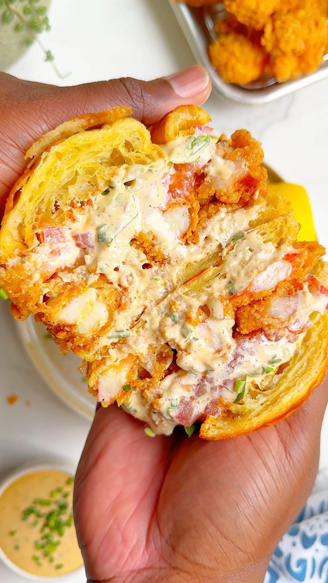 Crispy Shrimp Po’Boy Croissant Sandwich