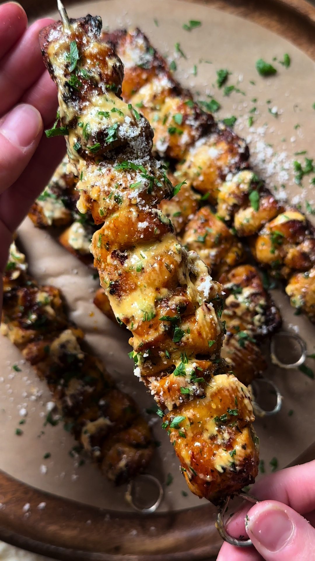 Spicy Garlic Parmesan Chicken Skewers