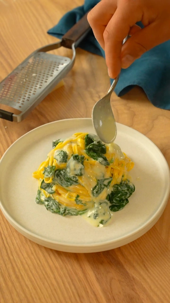 Spaghetti alla Chitarra with Ricotta and Spinach