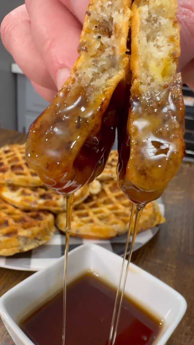Sausage and Cheese Breakfast Waffles