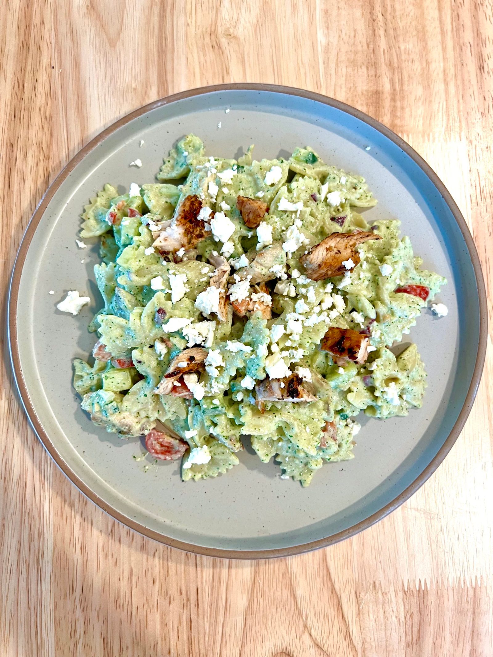 Feta Avocado Pasta Salad