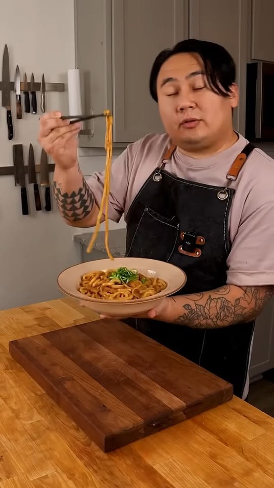 Miso Brown Butter Pork Belly Noodles