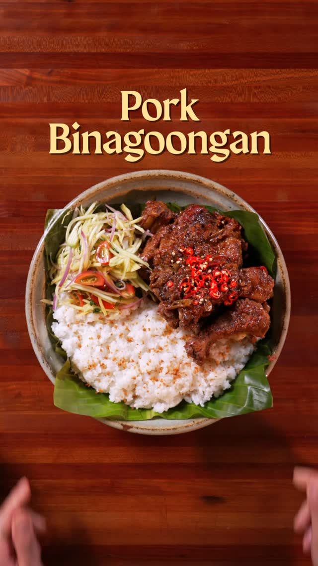 Pork Binagoongan with Bagoong Guisado and Ensaladang Mangga