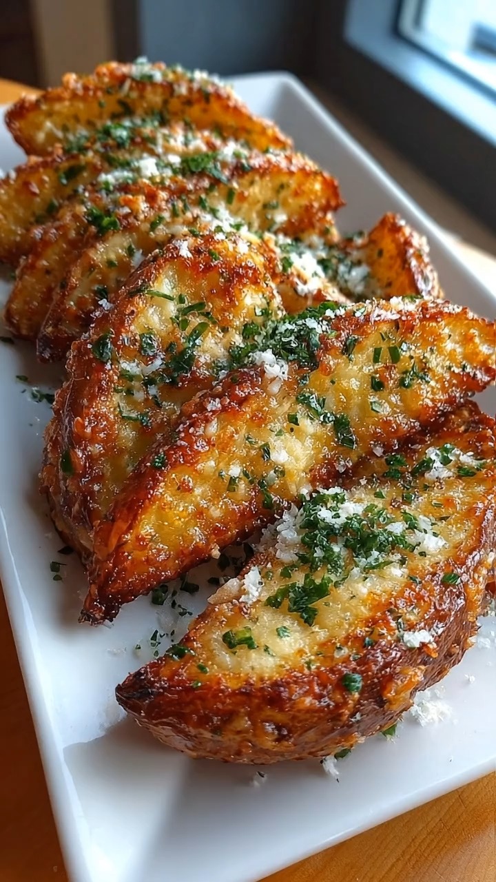 Crispy Garlic Parmesan Potato Wedges