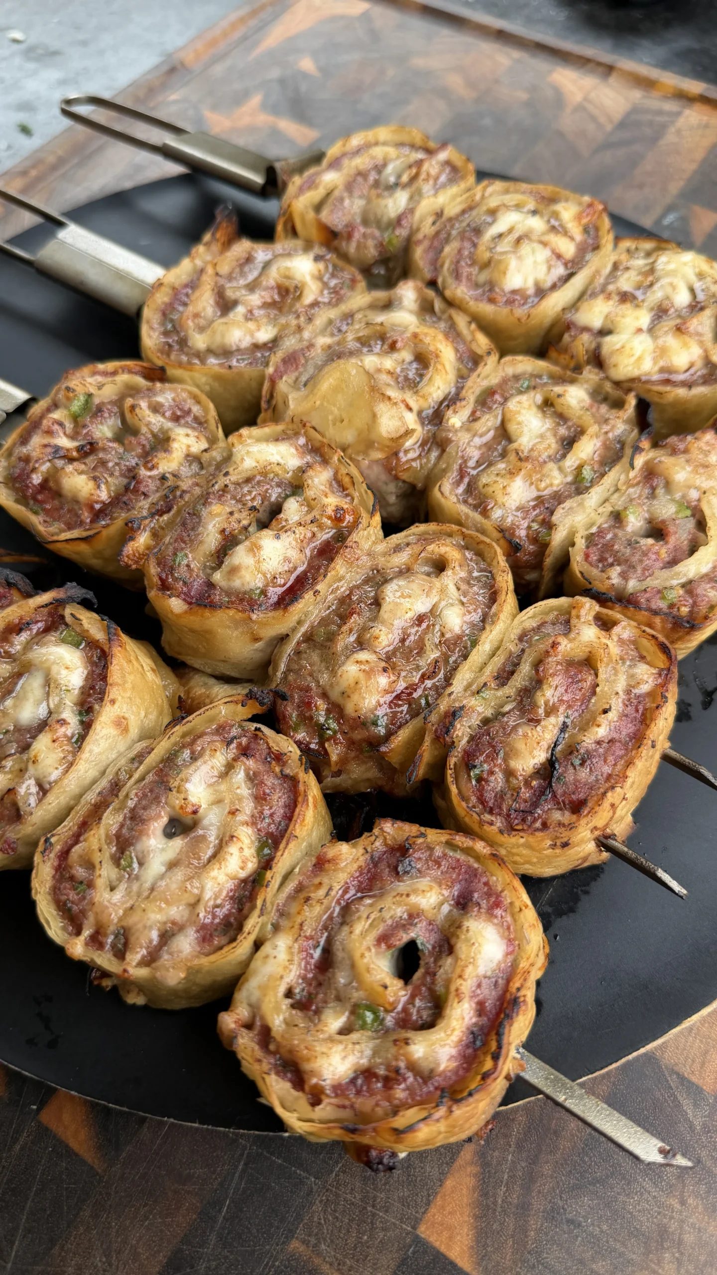 Cheesy Beef Tortilla Pinwheels