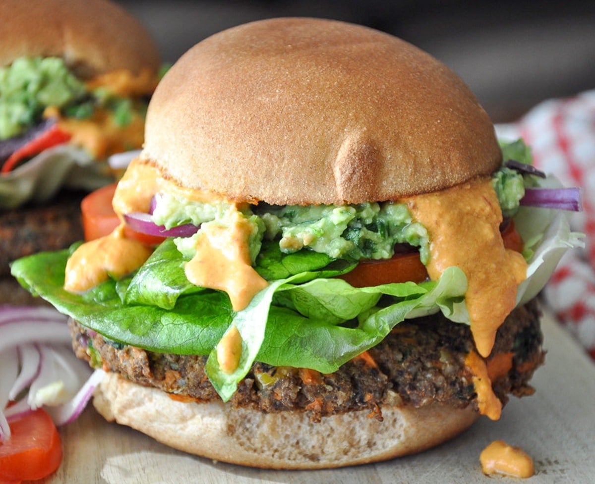 Sweet Potato Black Bean Burger (vegan, healthyish)