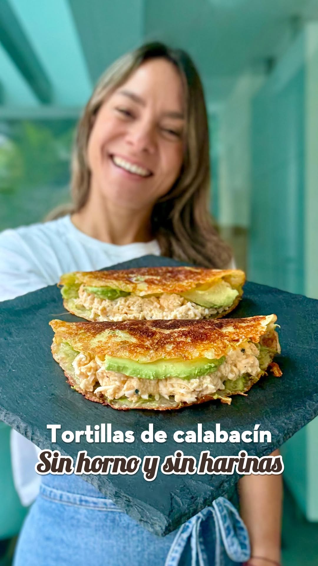 Zucchini Tortillas with Egg, Kefir, and Avocado Filling