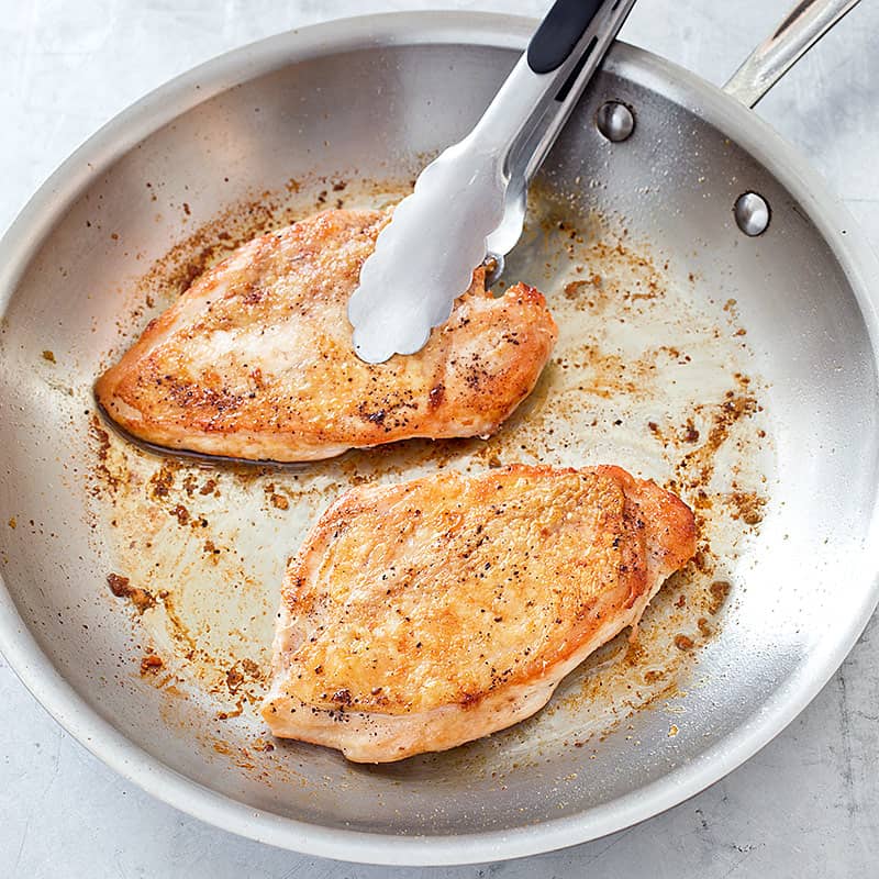 Crispy-Skinned Chicken Breasts with Vinegar-Pepper Pan Sauce