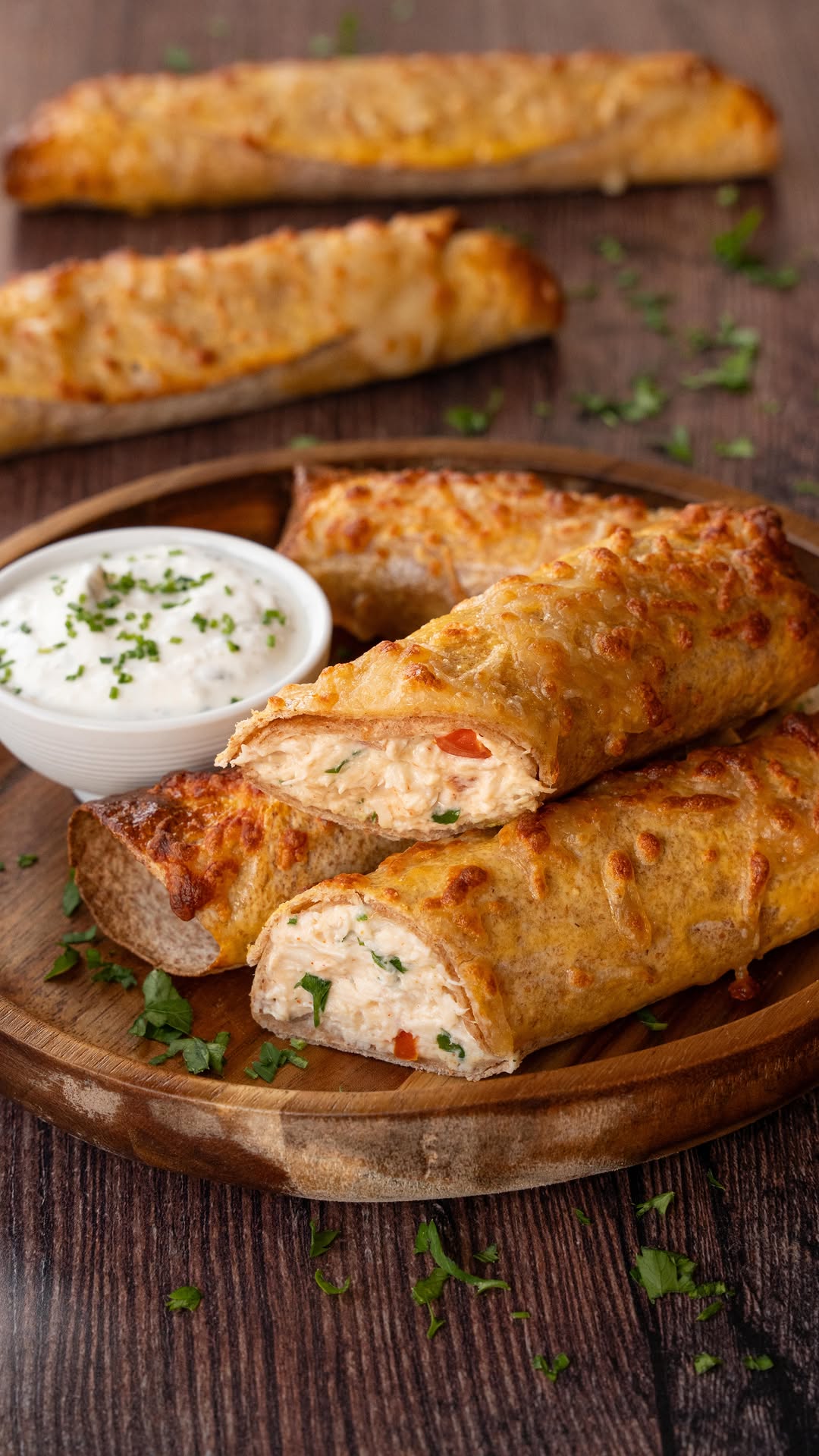 Chicken Flautas with Deluxe Sauce