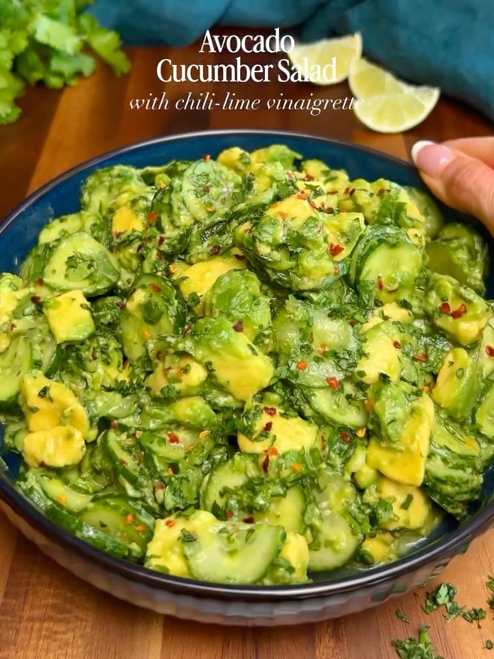 Cucumber and Avocado Salad with Chili Lime Dressing