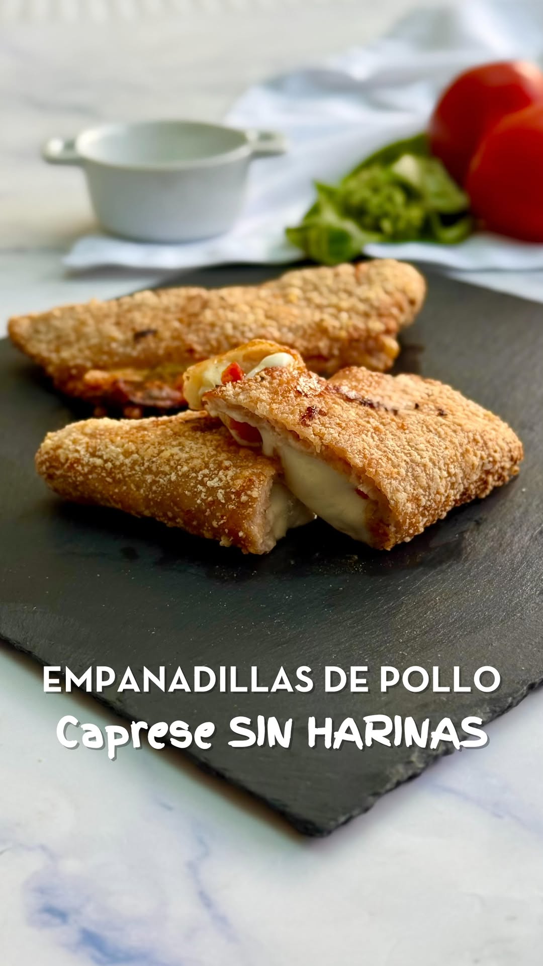 Caprese-Style Flourless Chicken Empanadillas