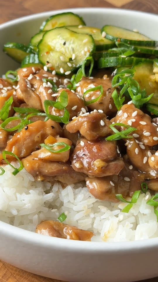 Honey Garlic Chicken Thighs with Cucumber Salad