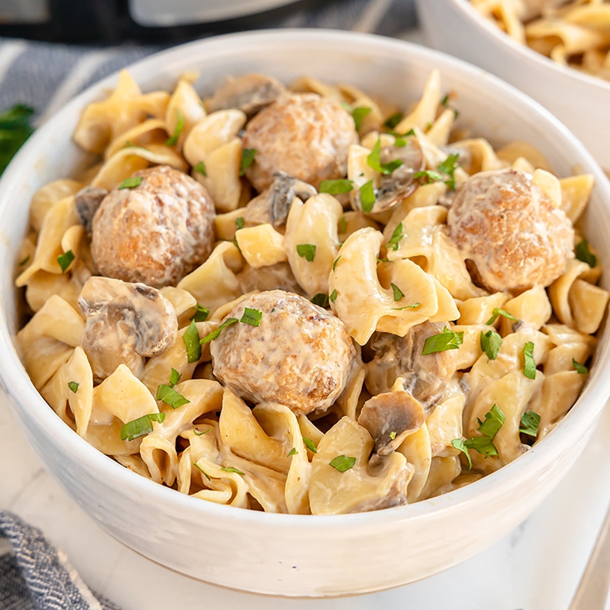 Slow Cooker Meatball Stroganoff