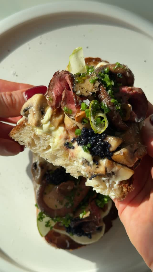 Whipped Ricotta, Truffle Mushroom and Steak Toast