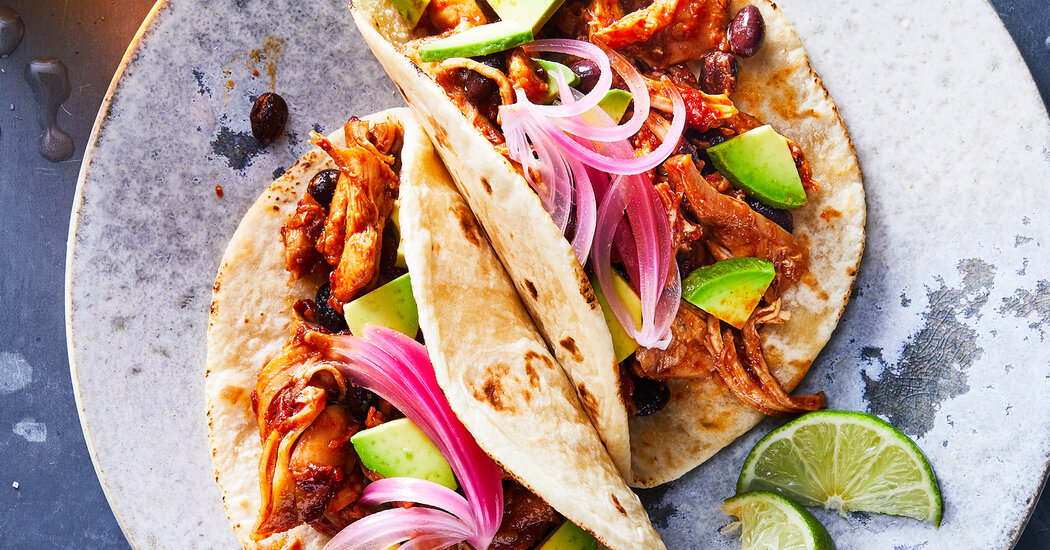 Pressure Cooker Chipotle-Honey Chicken Tacos