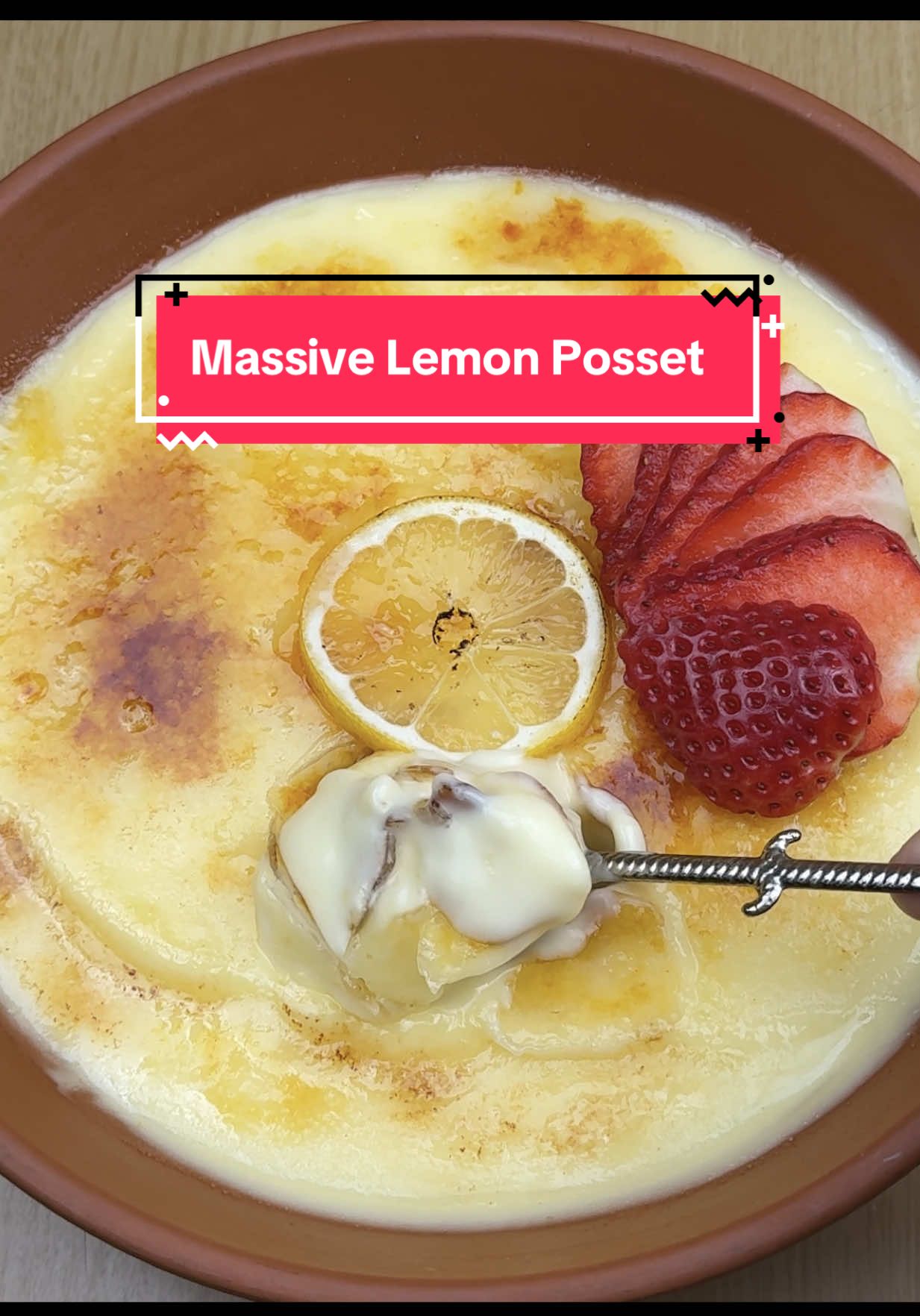 Huge Lemon Posset with Caramelised Sugar