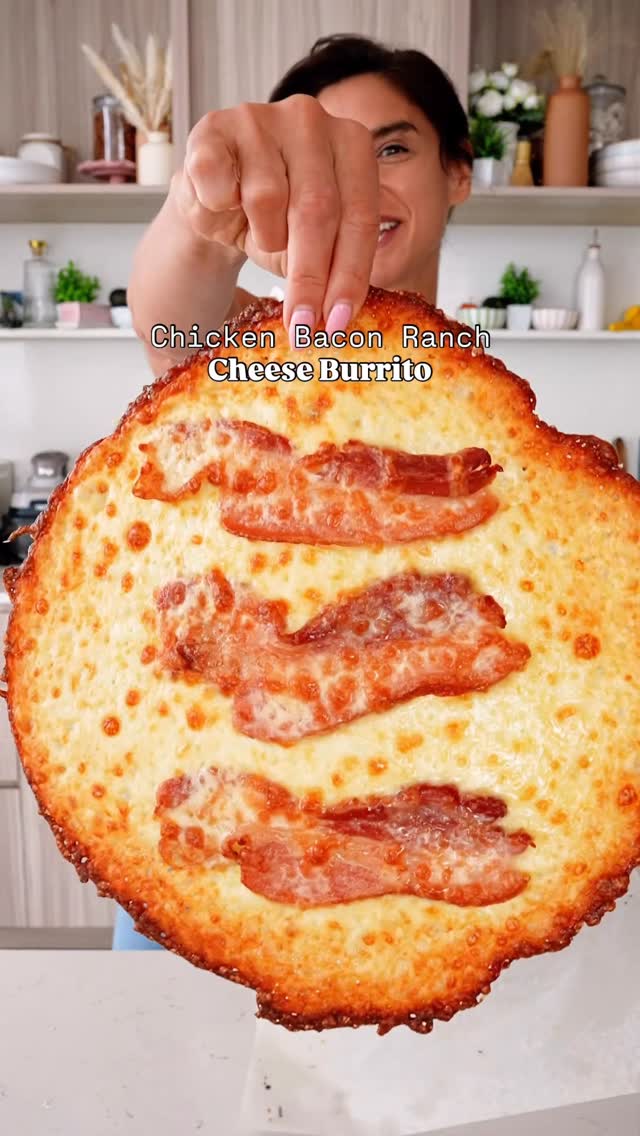 Chicken, Bacon, and Ranch Burrito with Cheese Crust