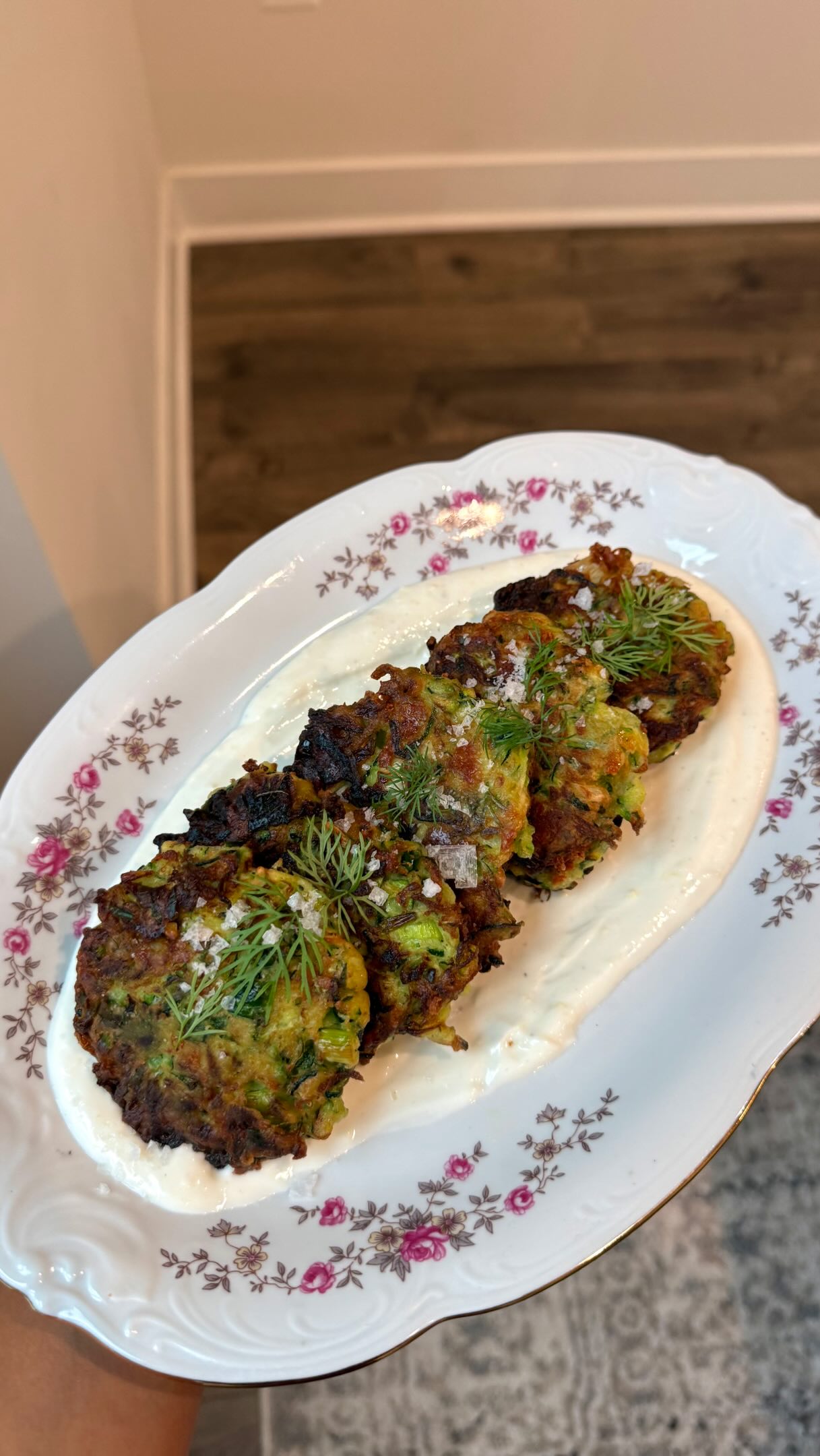 Zucchini Fritters with Lemon Zest Yogurt