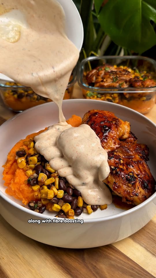 Hot Honey Cajun Chicken with Sweet Potato Mash & Charred Sweetcorn