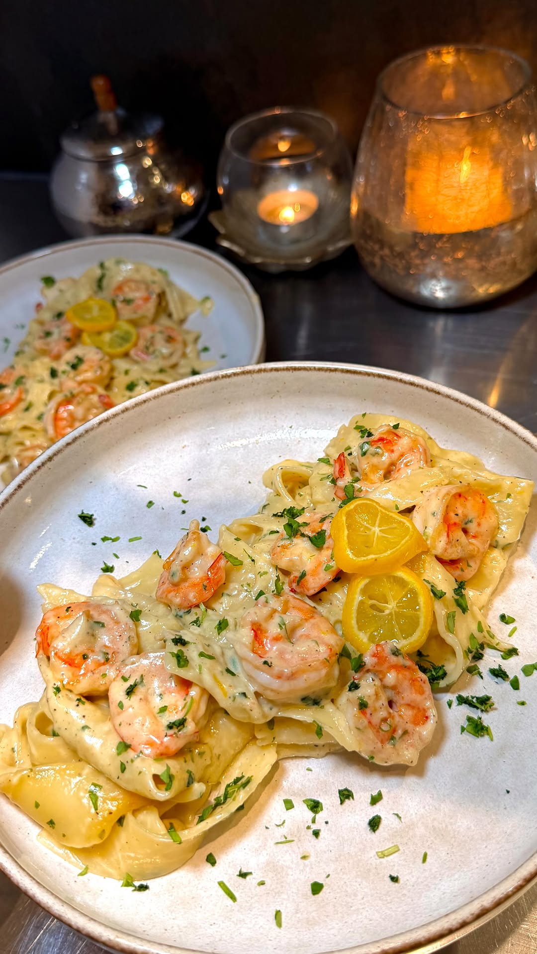 Lemon Garlic Shrimp Alfredo