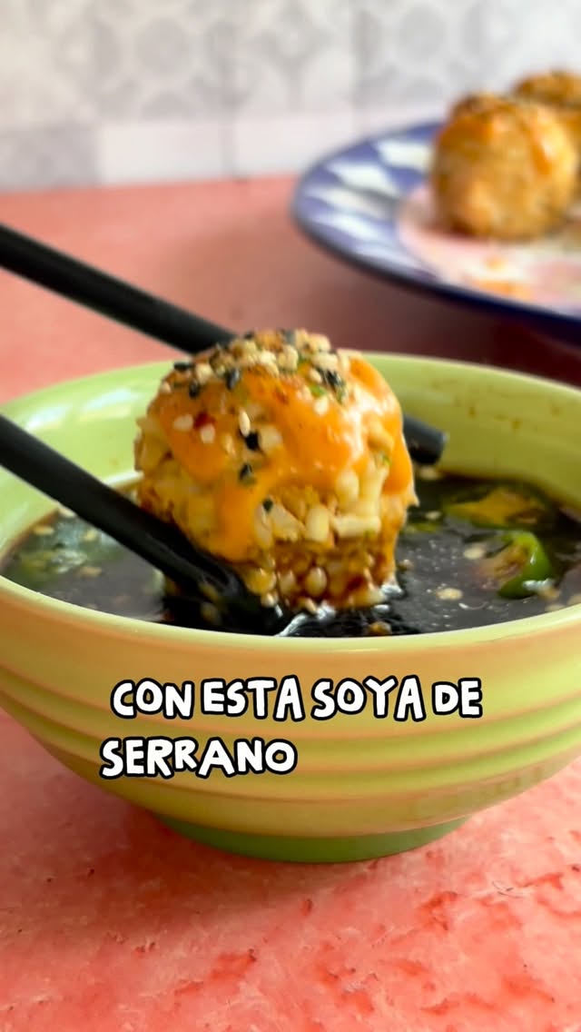 Sushi Balls with Tuna and Serrano Soy Sauce