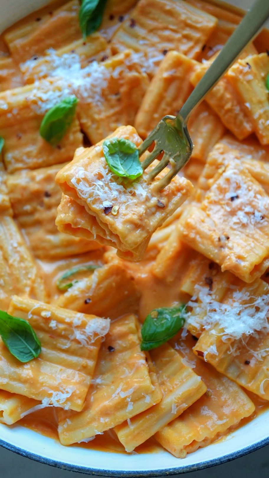 Roasted Cherry Tomato, Garlic & Whipped Ricotta Paccheri