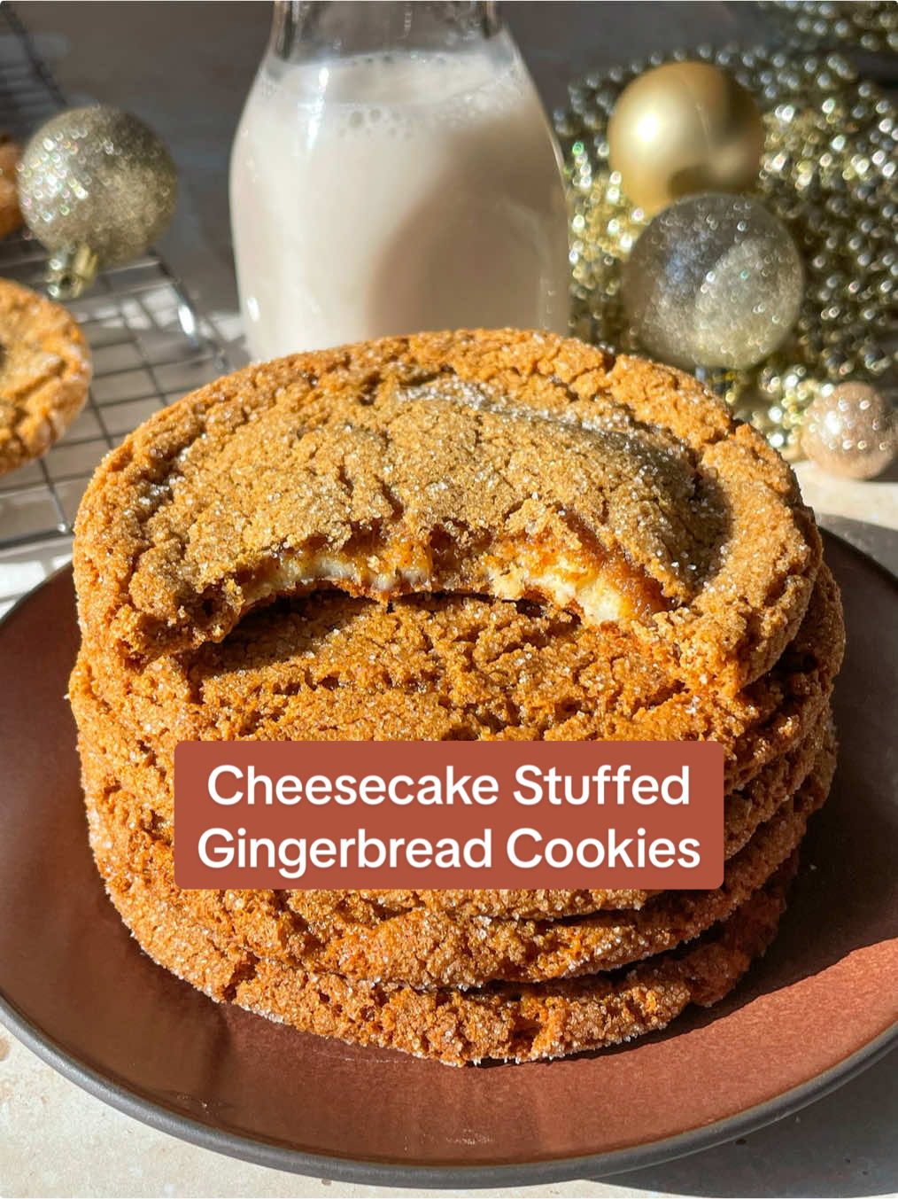 Cheesecake Stuffed Gingerbread Cookies