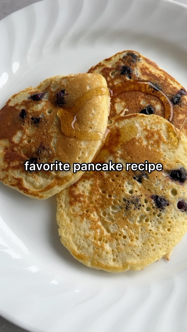 Blueberry Cottage Cheese Pancakes