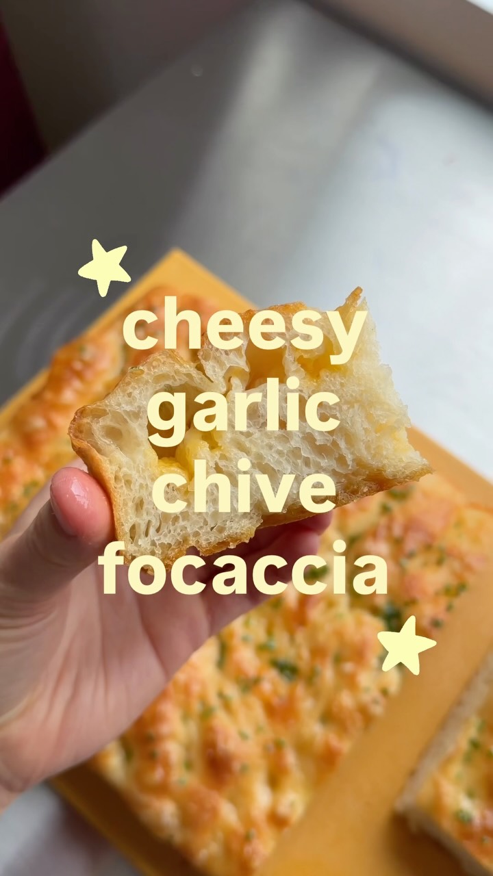 Cheesy Garlic Chive Focaccia