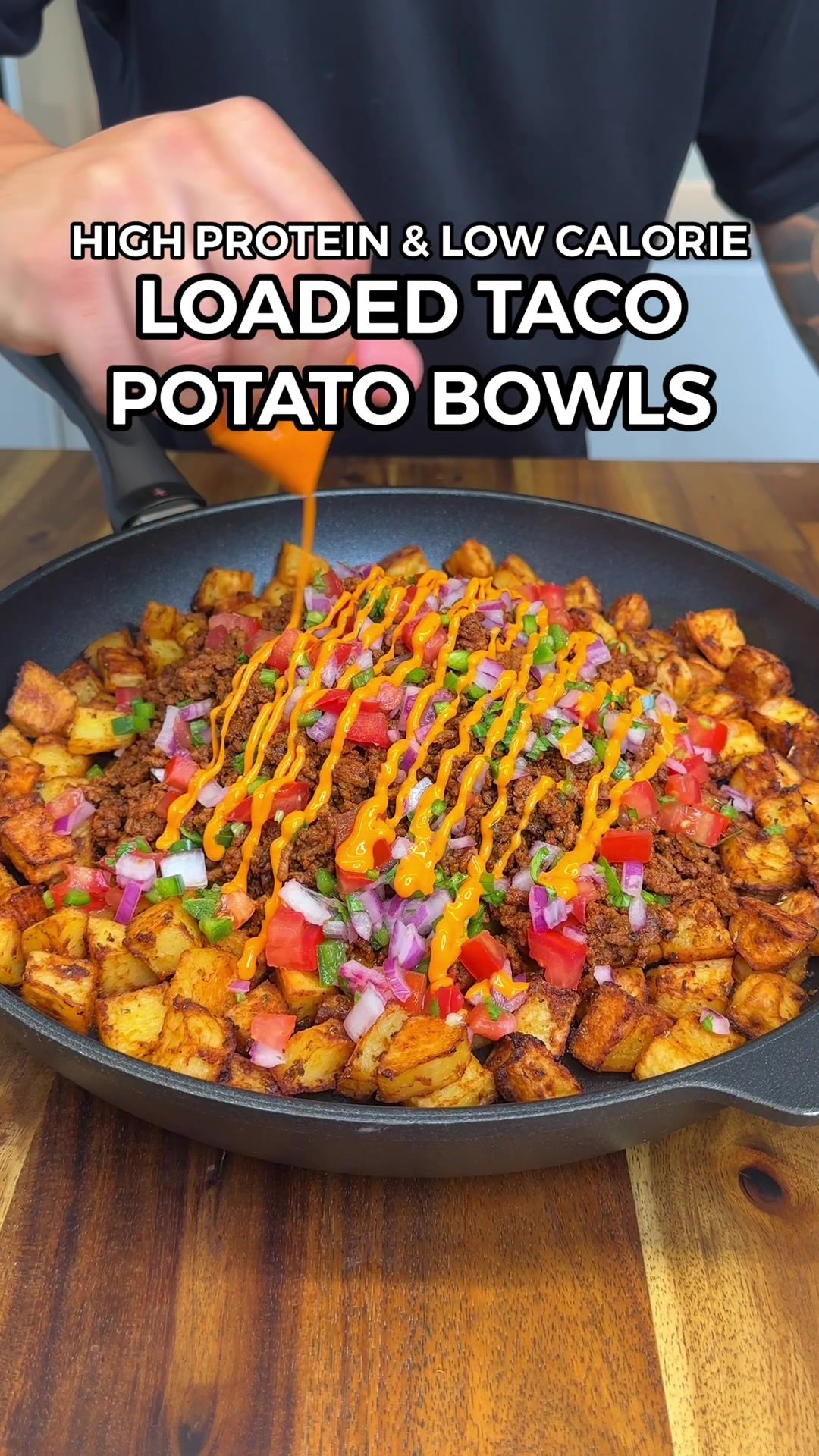 High Protein Loaded Taco Potato Bowls