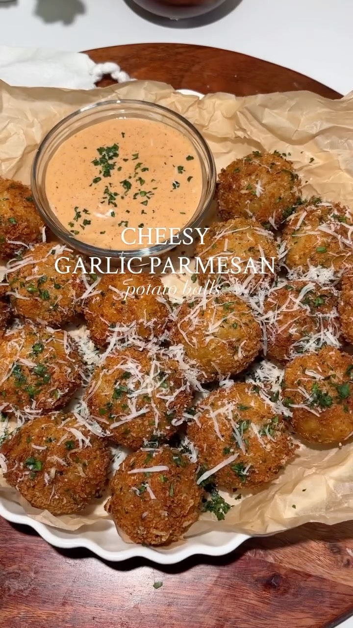 Cheesy Garlic Parmesan Potato Balls