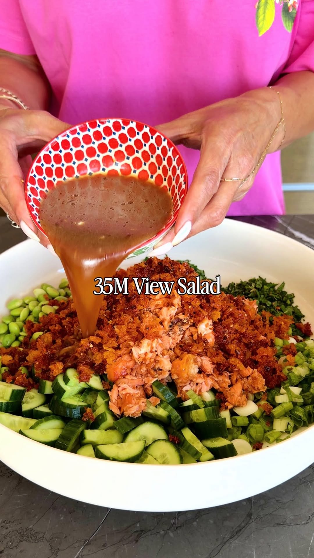 Crispy Rice Salad with Teriyaki Salmon